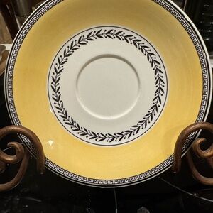 Villeroy & Boch Yellow and White Plate with Black Detailing